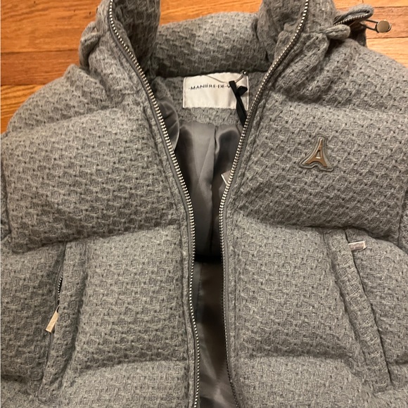 Textured Knit Puffer Jacket - Grey - Picture 8 of 8
